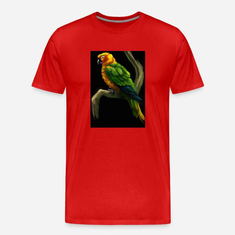 Papagei auf einem Baum - Männer Premium Bio T-Shirt - Rot