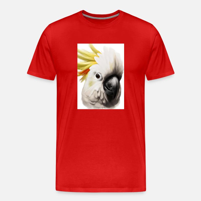 Kopf eines Kakadus - Männer Premium Bio T-Shirt - Rot