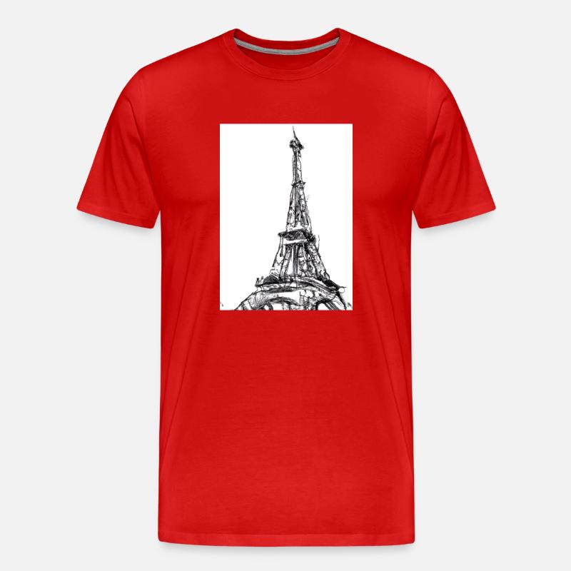 Eiffelturm-Gemälde - Männer Premium Bio T-Shirt - Rot
