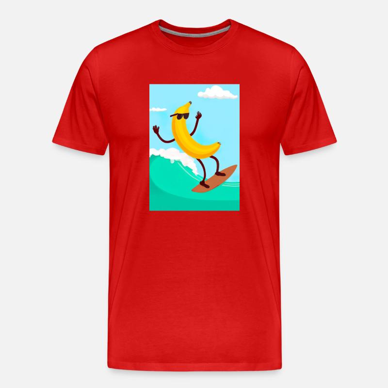 Surfen Banane - Männer Premium Bio T-Shirt - Rot