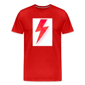 Rote Blitze - Männer Premium Bio T-Shirt - Rot - Vorne - Damien (186cm)