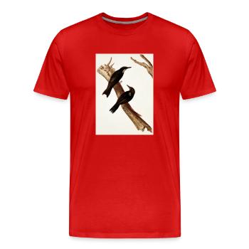 Vögel auf einem Zweig - Männer Premium Bio T-Shirt - Rot - Vorne - Damien (186cm)