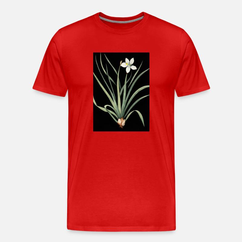 Frontlicht Blume - Männer Premium Bio T-Shirt - Rot