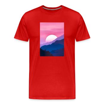 Rosa Sonnenuntergang - Männer Premium Bio T-Shirt - Rot - Vorne - Damien (186cm)