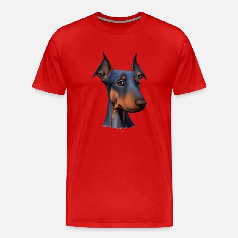 Dobermann Dobermannwelpe Dobermanntrainer Hund - Männer Premium Bio T-Shirt - Rot