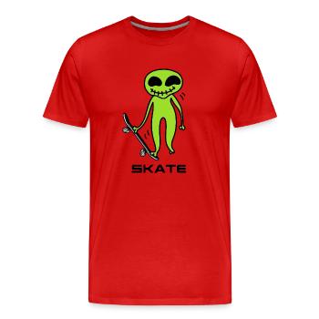 skateboard skate outta space sk8 skateboarder - Männer Premium Bio T-Shirt - Rot - Vorne - Damien (186cm)
