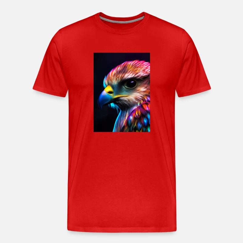 Buntes Vogelgesicht - Männer Premium Bio T-Shirt - Rot
