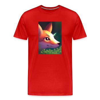 Niedliche Fuchs-Malerei - Männer Premium Bio T-Shirt - Rot - Vorne - Damien (186cm)