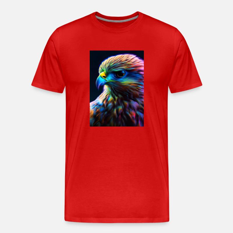 Buntes Vogelgesicht - Männer Premium Bio T-Shirt - Rot