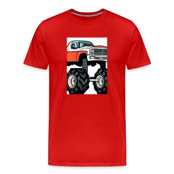 Monstertruck-Malerei - Männer Premium Bio T-Shirt - Rot - Vorne - Damien (186cm)