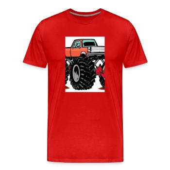 Monstertruck-Malerei - Männer Premium Bio T-Shirt - Rot - Vorne - Damien (186cm)