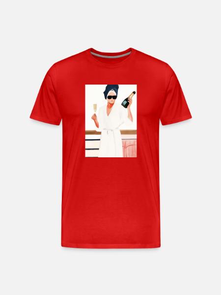 Frauen Weinbad - Männer Premium Bio T-Shirt - Rot