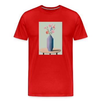 Fancy Blumen Vase - Männer Premium Bio T-Shirt - Rot - Vorne - Damien (186cm)