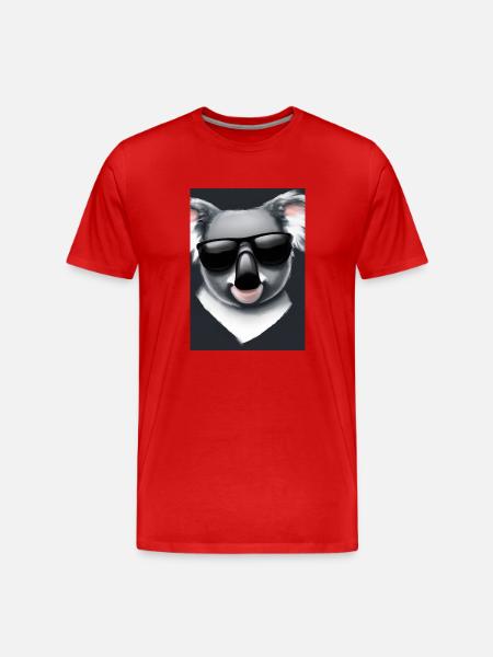 Koala mit Sonnenbrille - Männer Premium Bio T-Shirt - Rot