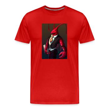 Hummer im Anzug - Männer Premium Bio T-Shirt - Rot - Vorne - Damien (186cm)