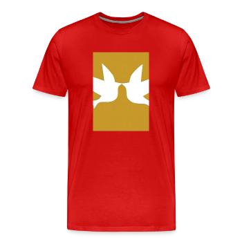Liebende Vögel - Männer Premium Bio T-Shirt - Rot - Vorne - Damien (186cm)