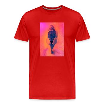 Popo talk - Männer Premium Bio T-Shirt - Rot - Vorne - Damien (186cm)