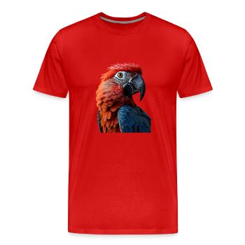 Perroquet - T-shirt bio Premium Homme - rouge - Devant - Damien (186cm)