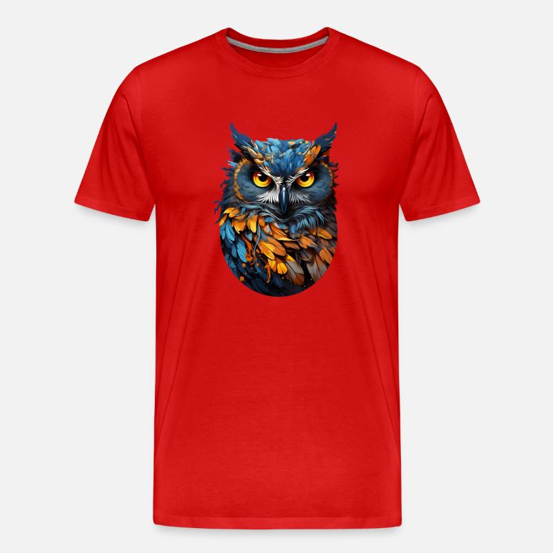 Eule - Männer Premium Bio T-Shirt - Rot
