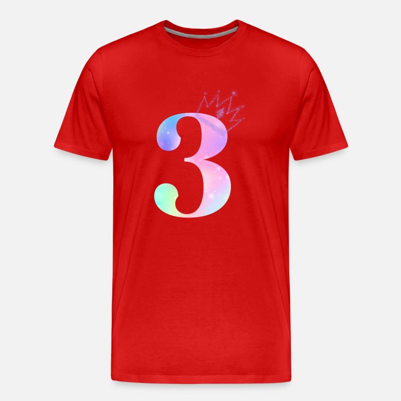 Regenbogen zum 3. Jubiläum - Männer Premium Bio T-Shirt - Rot