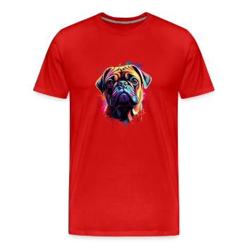 Carlin coloré - T-shirt bio Premium Homme - rouge - Devant - Damien (186cm)