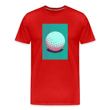 Retro-Golfball - Männer Premium Bio T-Shirt - Rot - Vorne - Damien (186cm)