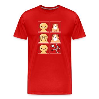 Meerschweinchen Kabel gegessen Design für Fans - Männer Premium Bio T-Shirt - Rot - Vorne - Damien (186cm)