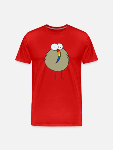 Regenbogenkiwi - Männer Premium Bio T-Shirt - Rot