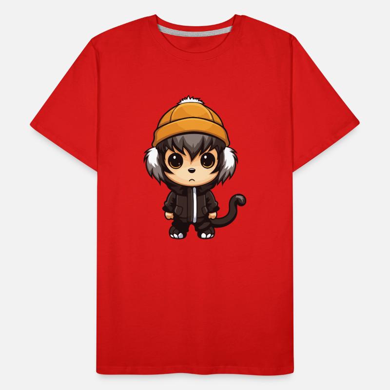 Monkey Winter Comic Men's Premium Organic T-Shirt