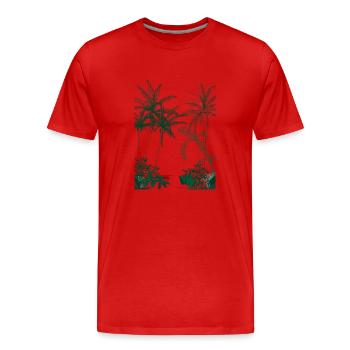 Foret tropical palmiers verts - T-shirt bio Premium Homme - rouge - Devant - Damien (186cm)