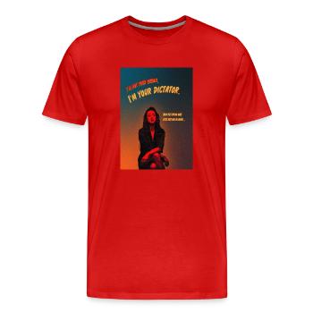 Retro-Charme: Starke Frau, fatale Phrasen - Männer Premium Bio T-Shirt - Rot - Vorne - Damien (186cm)