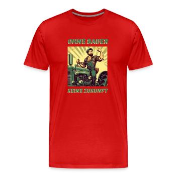Ohne Bauer keine Zukunft - Männer Premium Bio T-Shirt - Rot - Vorne - Damien (186cm)