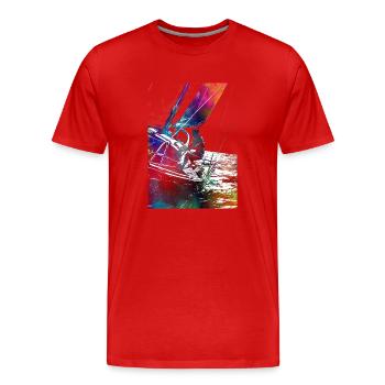 Yacht racing sport art #yachting - Men's Premium Organic T-Shirt - red - Front - Damien (186cm)