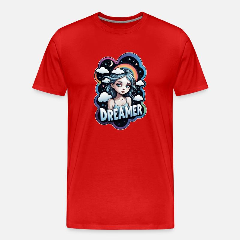 Träumer - Träumer - Träumer - Traum - Träumerei - Männer Premium Bio T-Shirt - Rot