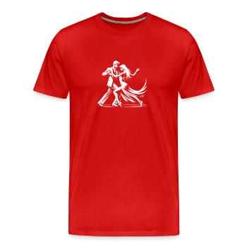Dancing couple intimately united - Men's Premium Organic T-Shirt - red - Front - Damien (186cm)