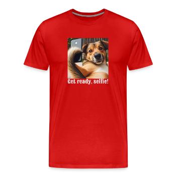 Mach dich bereit, Selfie-1 - Männer Premium Bio T-Shirt - Rot - Vorne - Damien (186cm)
