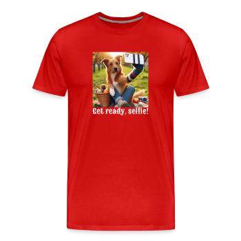 Mach dich bereit, Selfie-5 - Männer Premium Bio T-Shirt - Rot - Vorne - Damien (186cm)