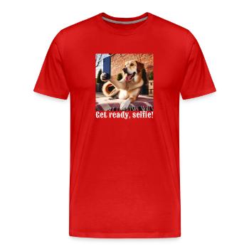 Auf die Plätze, Selfie-6 - Männer Premium Bio T-Shirt - Rot - Vorne - Damien (186cm)