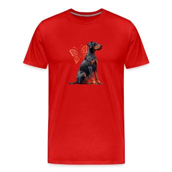 Dobermann - Männer Premium Bio T-Shirt - Rot - Vorne - Damien (186cm)