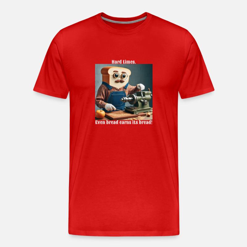 Harte Zeiten - Männer Premium Bio T-Shirt - Rot