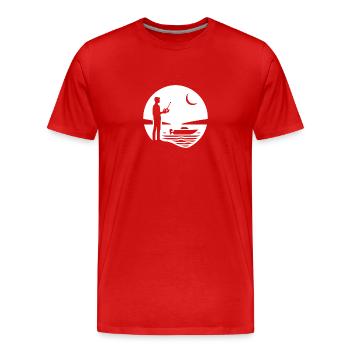 remote-controlled boat silhouette - Men's Premium Organic T-Shirt - red - Front - Damien (186cm)