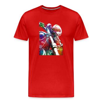 Motor racing #motor #sport - Men's Premium Organic T-Shirt - red - Front - Damien (186cm)
