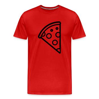 Pizza slice - Men's Premium Organic T-Shirt - red - Front - Damien (186cm)