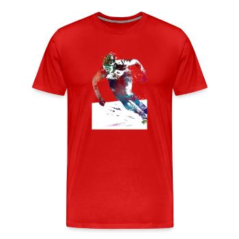 Patinage de vitesse, sport, art #skating - T-shirt bio Premium Homme - rouge - Devant - Damien (186cm)
