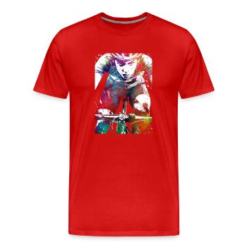 Sport : cyclisme, art - T-shirt bio Premium Homme - rouge - Devant - Damien (186cm)