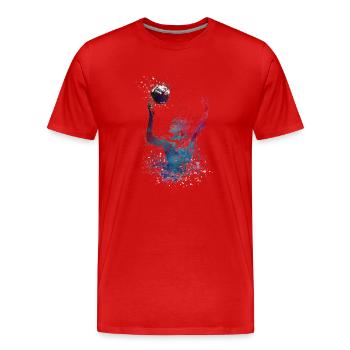 #sport #waterpolo sport de water-polo - T-shirt bio Premium Homme - rouge - Devant - Damien (186cm)