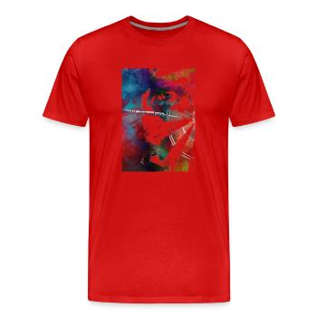 Fléchettes sport art #darts #sport - T-shirt bio Premium Homme - rouge - Devant - Damien (186cm)