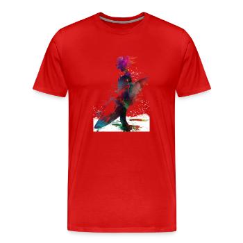 Surfeur sport art #surfer #sport - T-shirt bio Premium Homme - rouge - Devant - Damien (186cm)