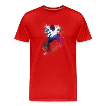 Skateboard sport art #skate #skateboard #sport - T-shirt bio Premium Homme - rouge - Devant - Damien (186cm)