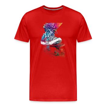 Skateboard Sport Kunst #skate #skateboard #sport - Männer Premium Bio T-Shirt - Rot - Vorne - Damien (186cm)